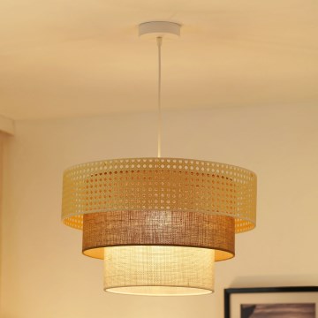 Brilagi - Taklampa CEDAR LUNETA 1xE27/15W/230V Ø 45 cm rotting/brun/krämvit