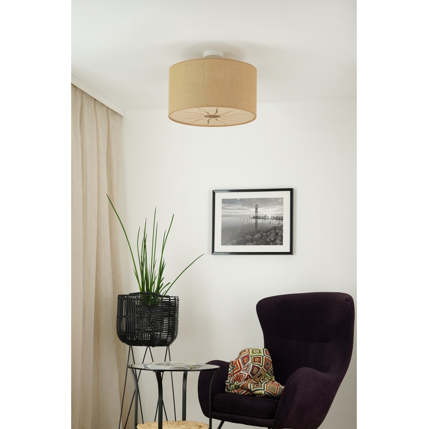 Brilagi - Taklampa COUNTRY ROLLER 1xE27/15W/230V Ø 45 cm beige