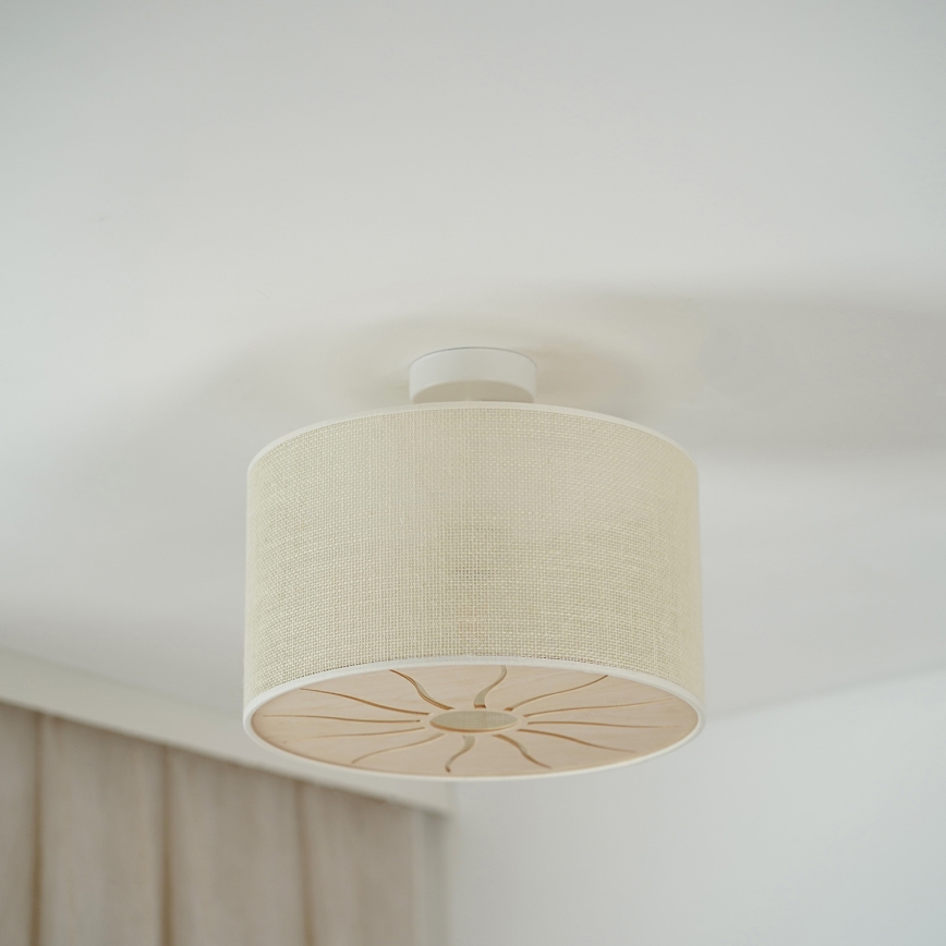 Brilagi - Taklampa COUNTRY ROLLER 1xE27/15W/230V Ø 45 cm krämvit