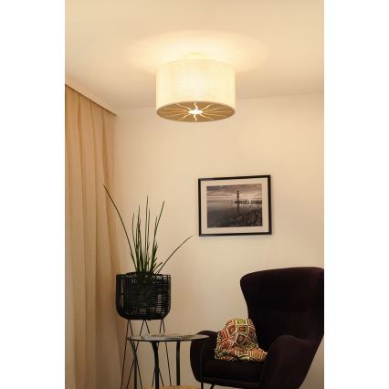 Brilagi - Taklampa COUNTRY ROLLER 1xE27/15W/230V Ø 45 cm krämvit