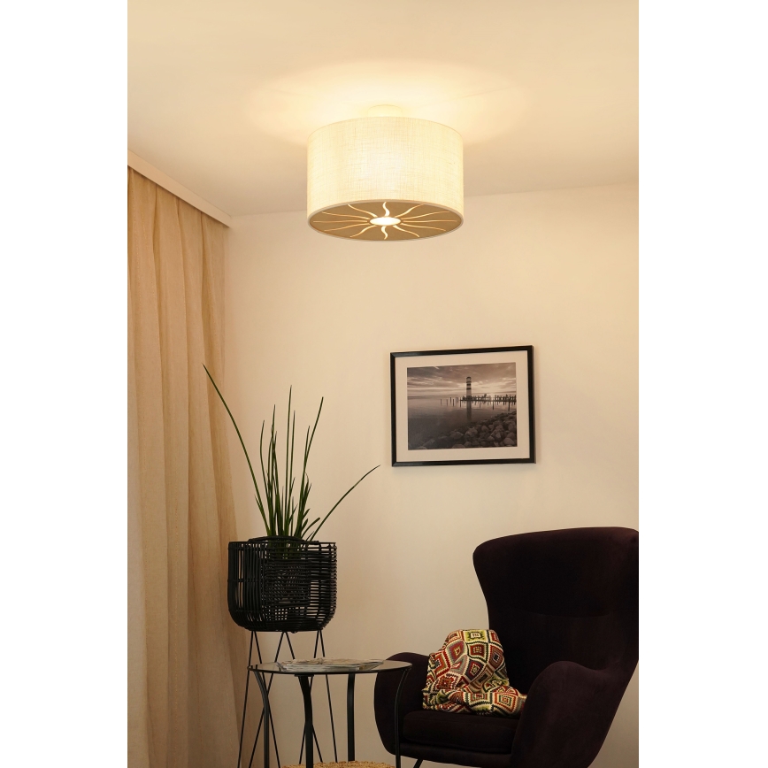 Brilagi - Taklampa COUNTRY ROLLER 1xE27/15W/230V Ø 45 cm krämvit