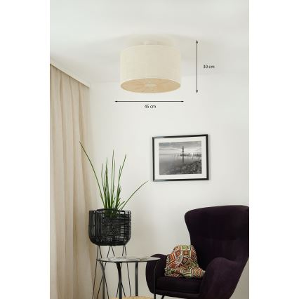 Brilagi - Taklampa COUNTRY ROLLER 1xE27/15W/230V Ø 45 cm krämvit