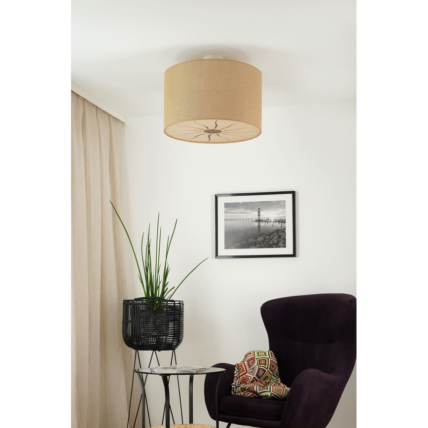 Brilagi - Taklampa COUNTRY ROLLER 1xE27/15W/230V Ø 50 cm beige