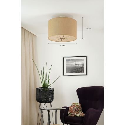 Brilagi - Taklampa COUNTRY ROLLER 1xE27/15W/230V Ø 50 cm beige