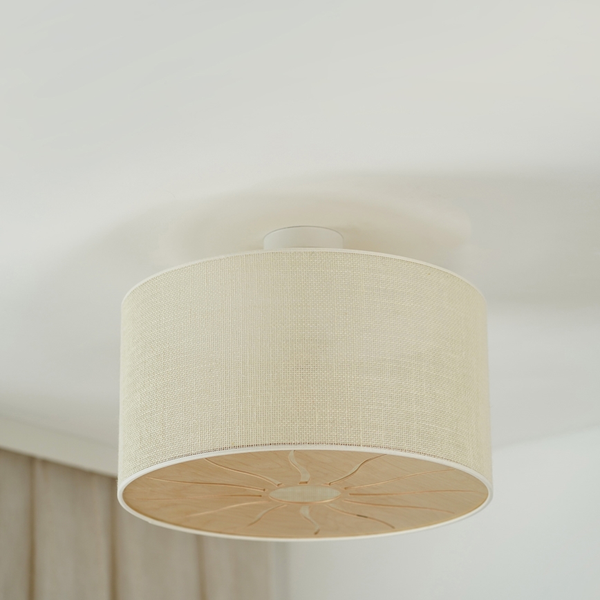 Brilagi - Taklampa COUNTRY ROLLER 1xE27/15W/230V Ø 50 cm krämvit