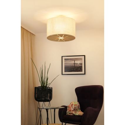 Brilagi - Taklampa COUNTRY ROLLER 1xE27/15W/230V Ø 50 cm krämvit