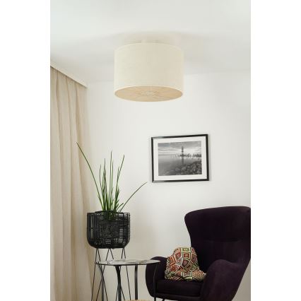 Brilagi - Taklampa COUNTRY ROLLER 1xE27/15W/230V Ø 50 cm krämvit