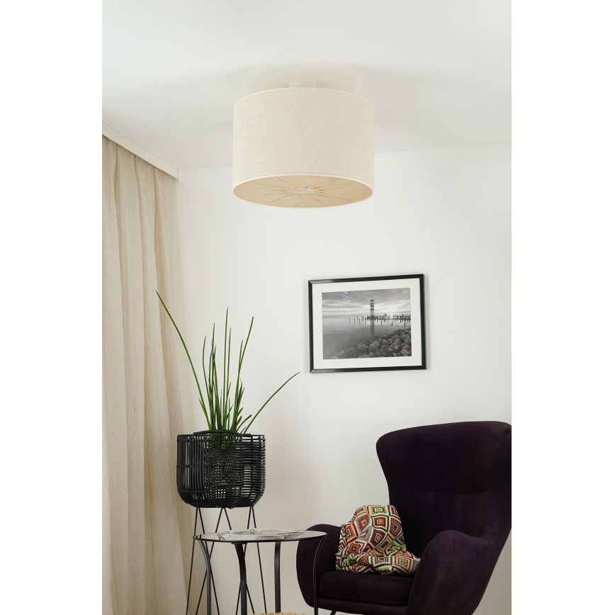 Brilagi - Taklampa COUNTRY ROLLER 1xE27/15W/230V Ø 50 cm krämvit