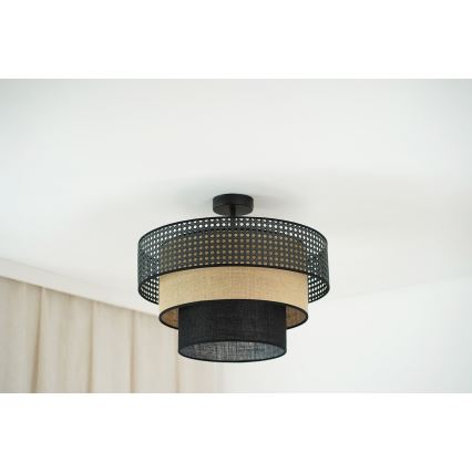 Brilagi - Taklampa DAKOTA LUNETA 1xE27/15W/230V Ø 45 cm svart/rotting