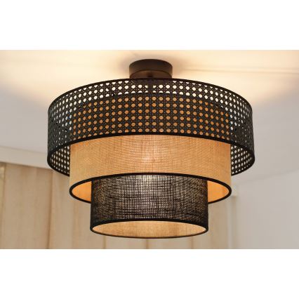 Brilagi - Taklampa DAKOTA LUNETA 1xE27/15W/230V Ø 45 cm svart/rotting