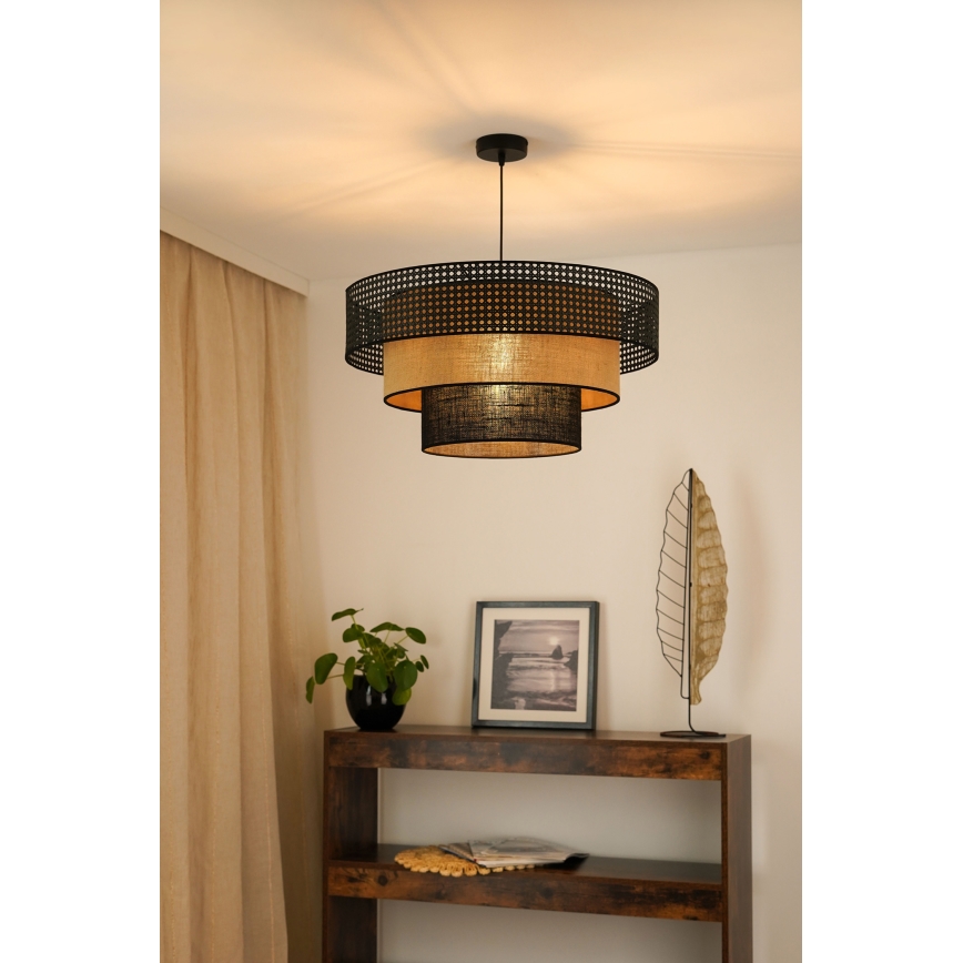 Brilagi - Taklampa DAKOTA LUNETA 1xE27/15W/230V Ø 60 cm svart/rotting