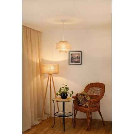 Brilagi - Taklampa DALLAS 1xE27/15W/230V Ø 30 cm brun/beige/vit