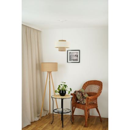 Brilagi - Taklampa DALLAS 1xE27/15W/230V Ø 30 cm brun/beige/vit