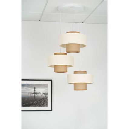 Brilagi - Taklampa DALLAS 3xE27/15W/230V brun/kräm/vit