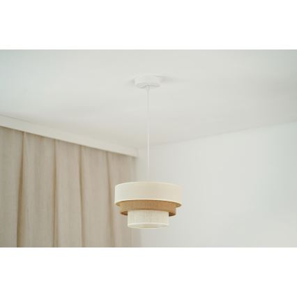 Brilagi - Taklampa DENVER LUNETA 1xE27/15W/230V Ø 25 cm beige/brun/krämfärgad