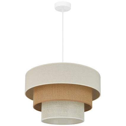 Brilagi - Taklampa DENVER LUNETA 1xE27/15W/230V Ø 45 cm beige/brun/krämfärgad