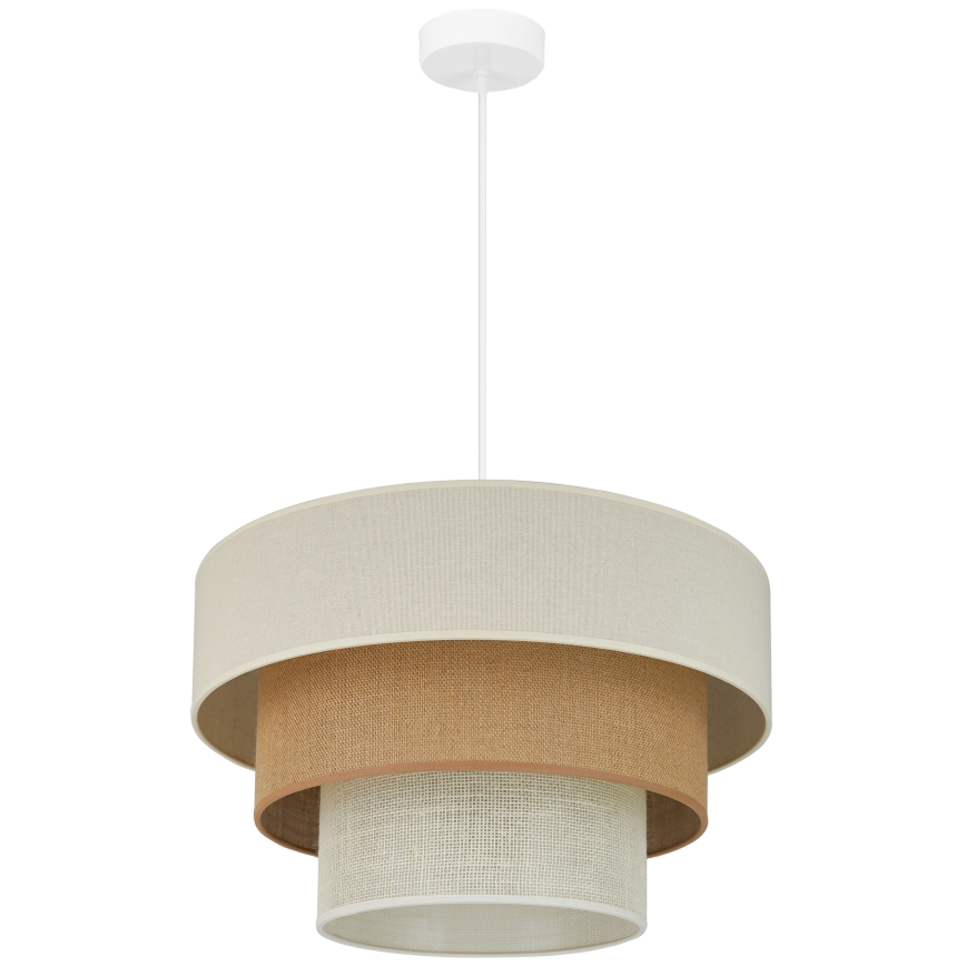 Brilagi - Taklampa DENVER LUNETA 1xE27/15W/230V Ø 45 cm beige/brun/krämfärgad