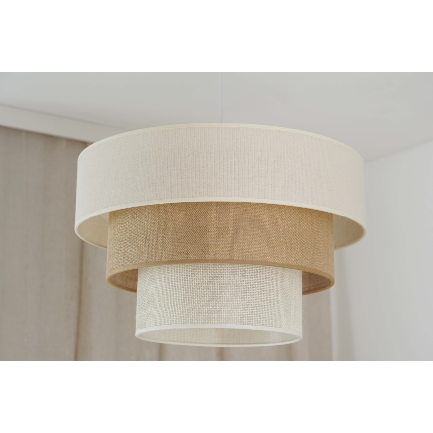 Brilagi - Taklampa DENVER LUNETA 1xE27/15W/230V Ø 45 cm beige/brun/krämfärgad