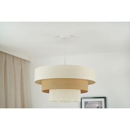 Brilagi - Taklampa DENVER LUNETA 1xE27/15W/230V Ø 60 cm beige/brun/krämfärgad