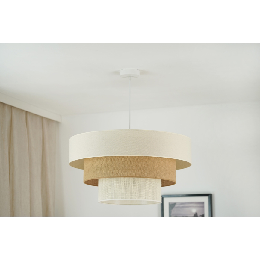 Brilagi - Taklampa DENVER LUNETA 1xE27/15W/230V Ø 60 cm beige/brun/krämfärgad