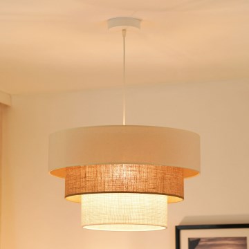 Brilagi - Taklampa DENVER LUNETA 1xE27/15W/230V Ø 45 cm beige/brun/krämfärgad