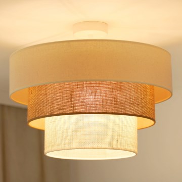 Brilagi - Taklampa DENVER LUNETA 1xE27/15W/230V Ø 45 cm beige/brun/krämfärgad