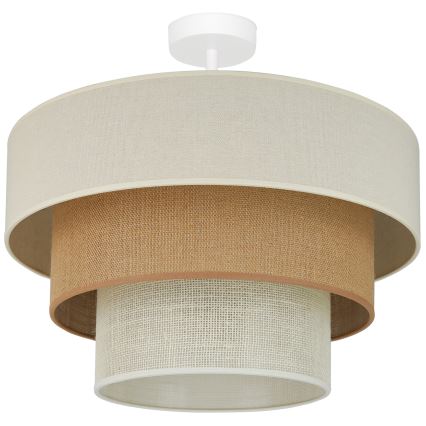 Brilagi - Taklampa DENVER LUNETA 1xE27/15W/230V Ø 45 cm beige/brun/krämfärgad