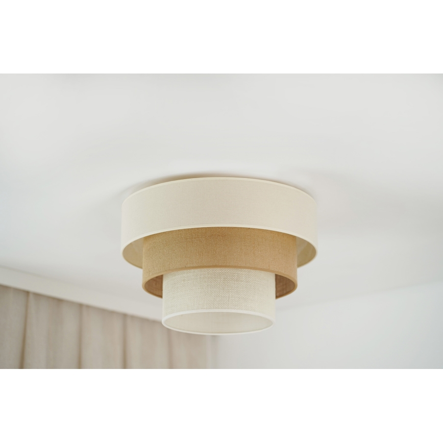 Brilagi - Taklampa DENVER LUNETA 1xE27/15W/230V Ø 45 cm beige/brun/krämfärgad