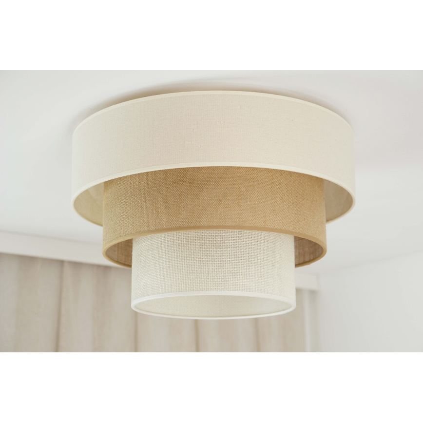 Brilagi - Taklampa DENVER LUNETA 1xE27/15W/230V Ø 45 cm beige/brun/krämfärgad