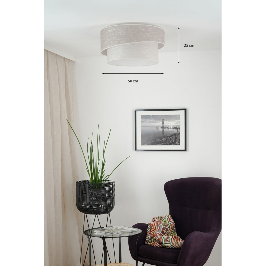 Brilagi - Taklampa DOVER SHINE 1xE27/15W/230V diameter 50 cm grå/grädde