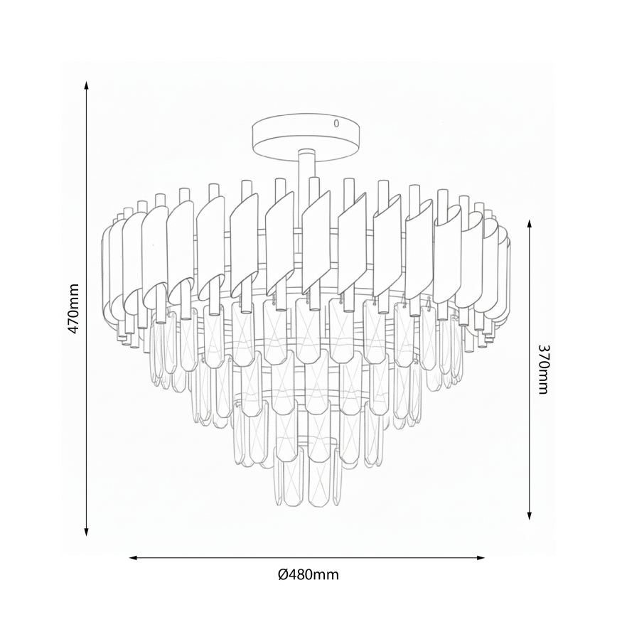 Brilagi - Taklampa ECLIPSE 7xE14/10W/230V Ø 48 cm silver