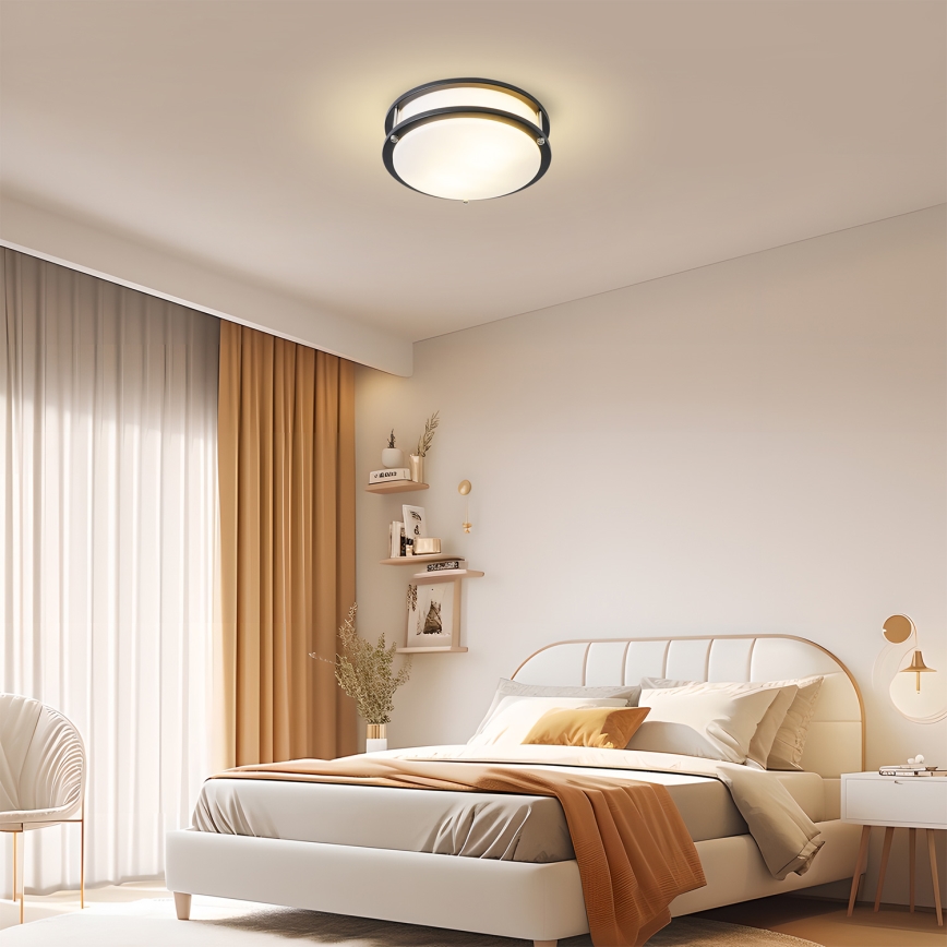 Brilagi - Taklampa ELARO 2xE27/40W/230V Ø 26 cm svart