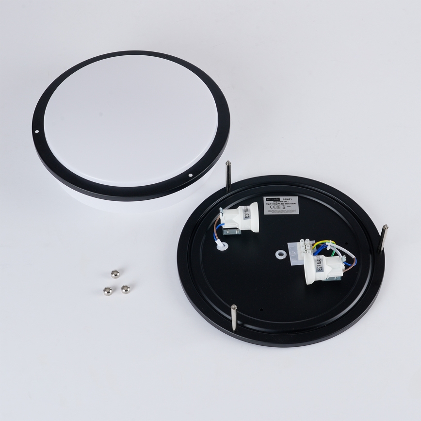 Brilagi - Taklampa ELARO 2xE27/40W/230V Ø 26 cm svart