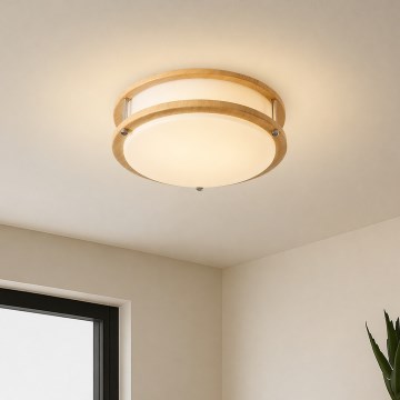 Brilagi - Taklampa ELARO 2xE27/40W/230V Ø 26 cm, trädekor