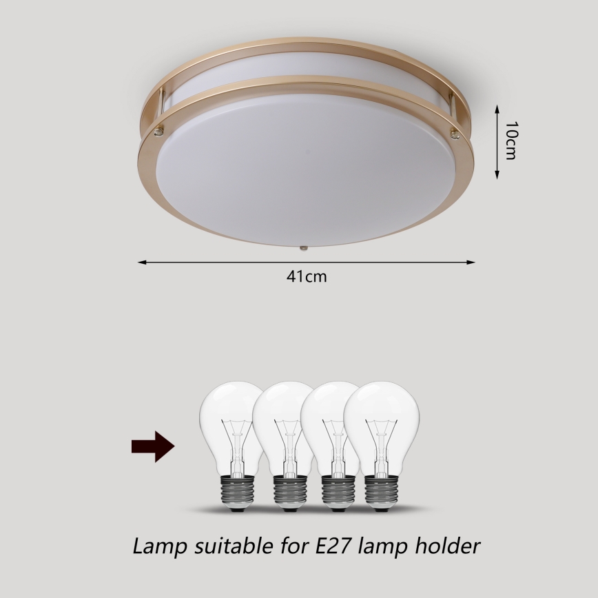 Brilagi - Taklampa ELARO 4xE27/40W/230V Ø 41 cm, guld