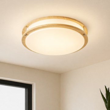 Brilagi - Taklampa ELARO 4xE27/40W/230V Ø 41 cm träfinish