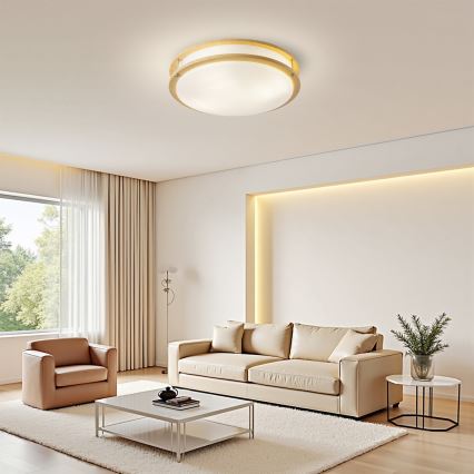 Brilagi - Taklampa ELARO 4xE27/40W/230V Ø 41 cm träfinish