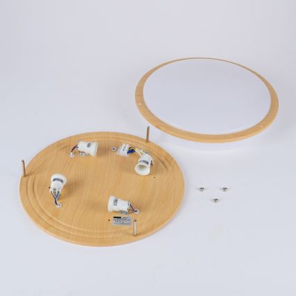 Brilagi - Taklampa ELARO 4xE27/40W/230V Ø 41 cm träfinish