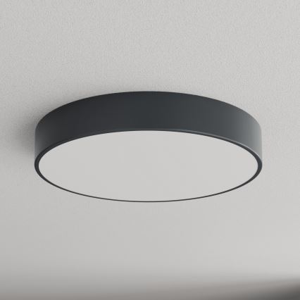 Brilagi - Badrumstakarmatur med rörelse- och skymningssensor CLARE 4xE27/24W/230V Ø 50 cm antracit IP54