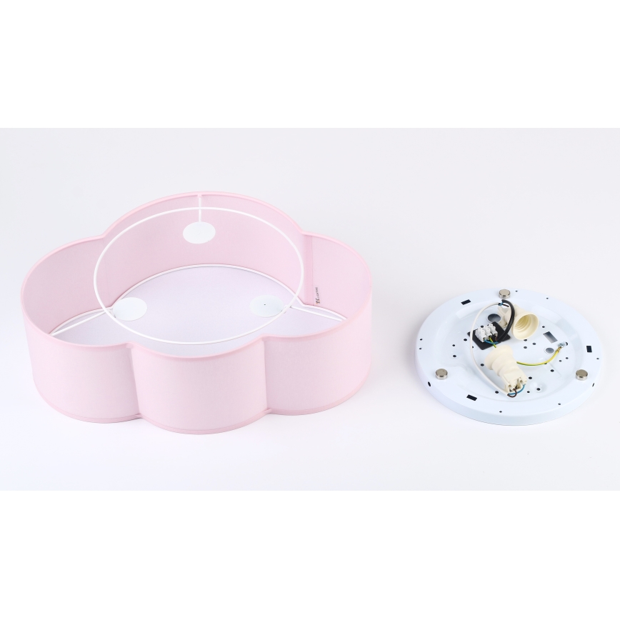 Brilagi - Taklampa för barn NIMBUS MINI 2xE27/15W/230V 31x43 cm rosa