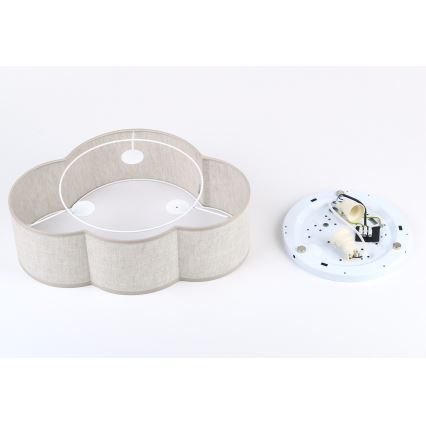 Brilagi - Barns taklampa NIMBUS MINI LINEN 2xE27/15W/230V 31x43 cm beige