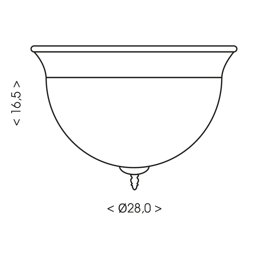 Brilagi - Taklampa FRESCO 2xE27/40W/230V Ø 28 cm mässing