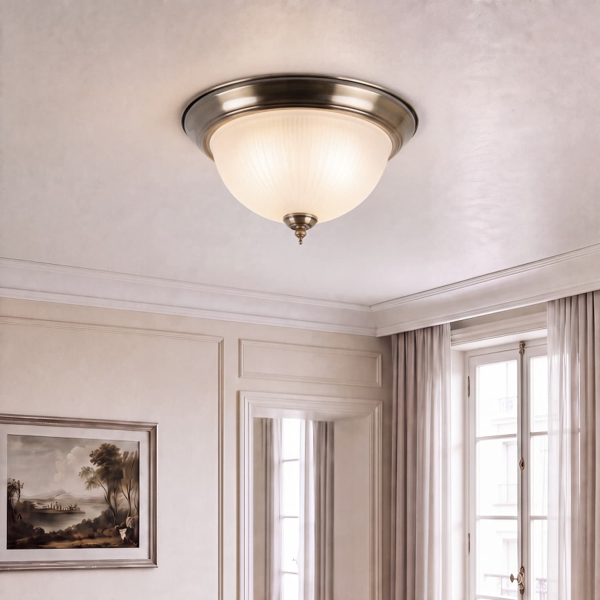 BRILAGI - Taklampa FRESCO 2xE27/40W/230V Ø 28 cm, mässing
