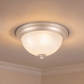 BRILAGI - Taklampa FRESCO 2xE27/40W/230V Ø 28 cm mattkrom