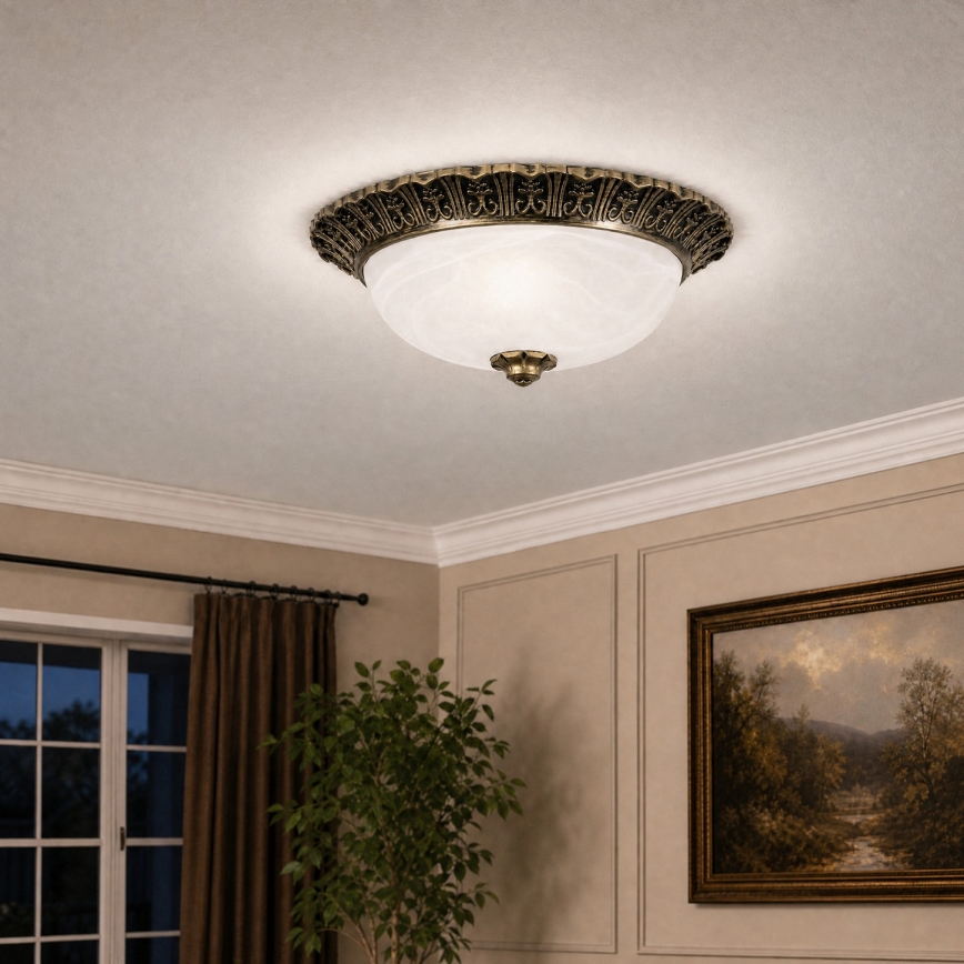 BRILAGI - Taklampa FRESCO 2xE27/40W/230V Ø 30 cm guldfärgad