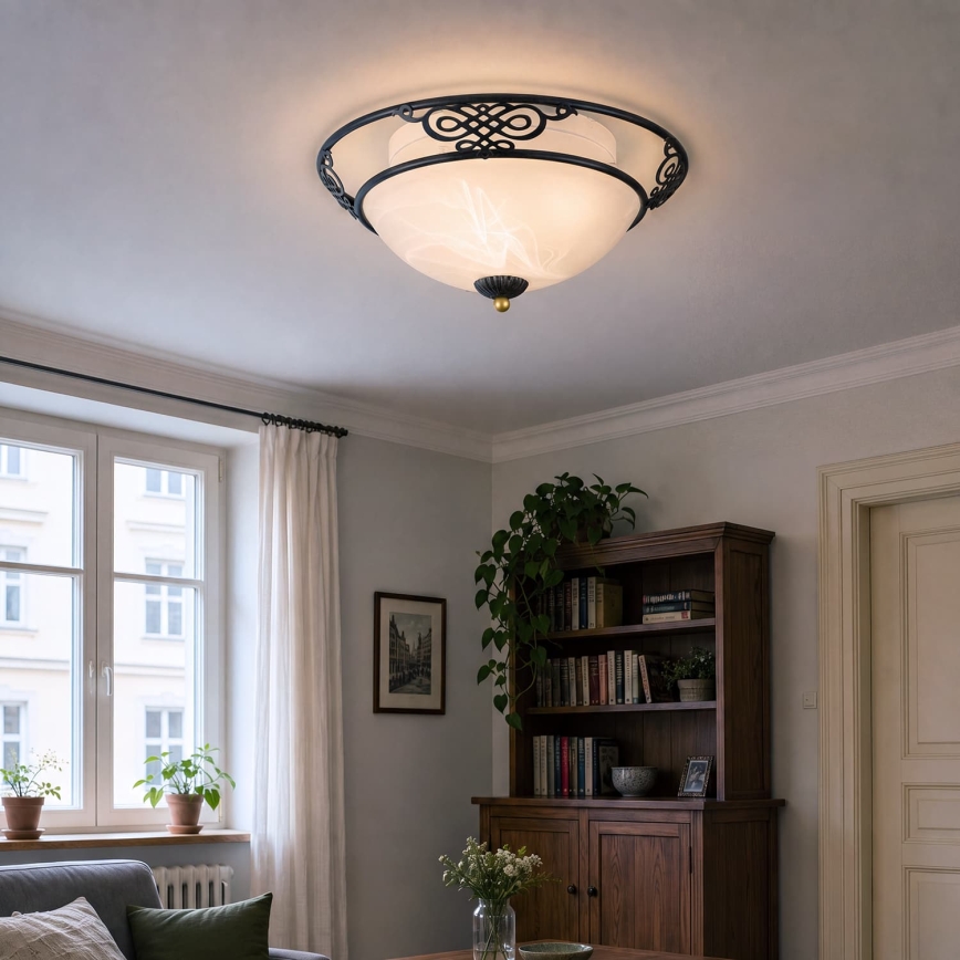 BRILAGI - Taklampa FRESCO 3xE27/40W/230V Ø 48 cm brun