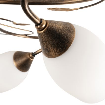 BRILAGI - Taklampa GRACE 4xE27/40W/230V Ø 68 cm patina/koppar