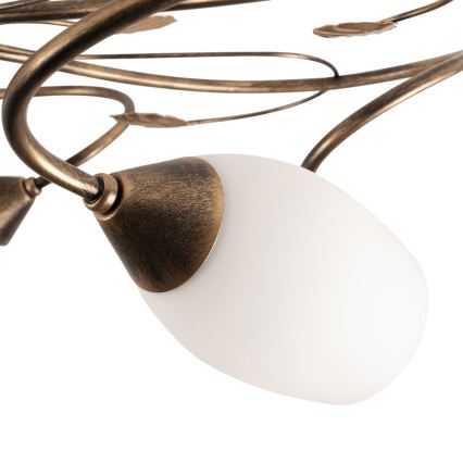 BRILAGI - Taklampa GRACE 6xE27/40W/230V Ø 79 cm patina/koppar