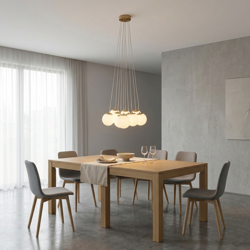 Brilagi - Taklampa med kabel GLOBE 10xE14/15W/230V vit