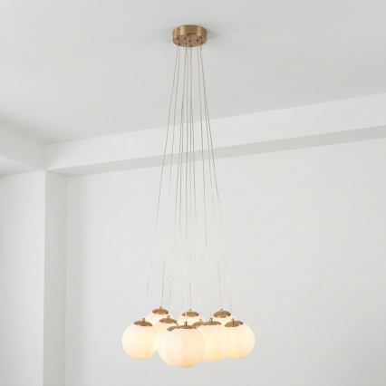 Brilagi - Taklampa med kabel GLOBE 10xE14/15W/230V vit